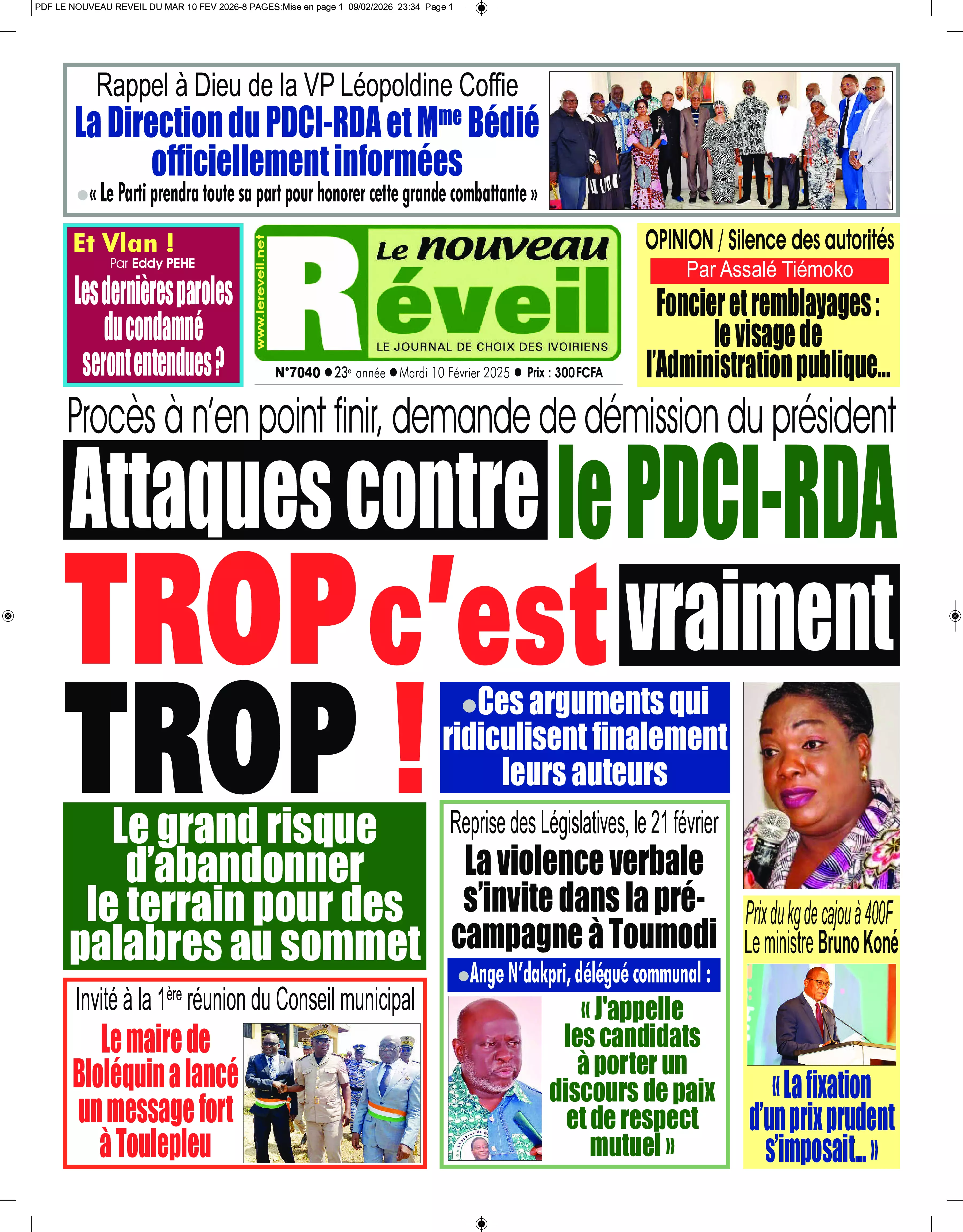 LE NOUVEAU REVEIL N° 7040