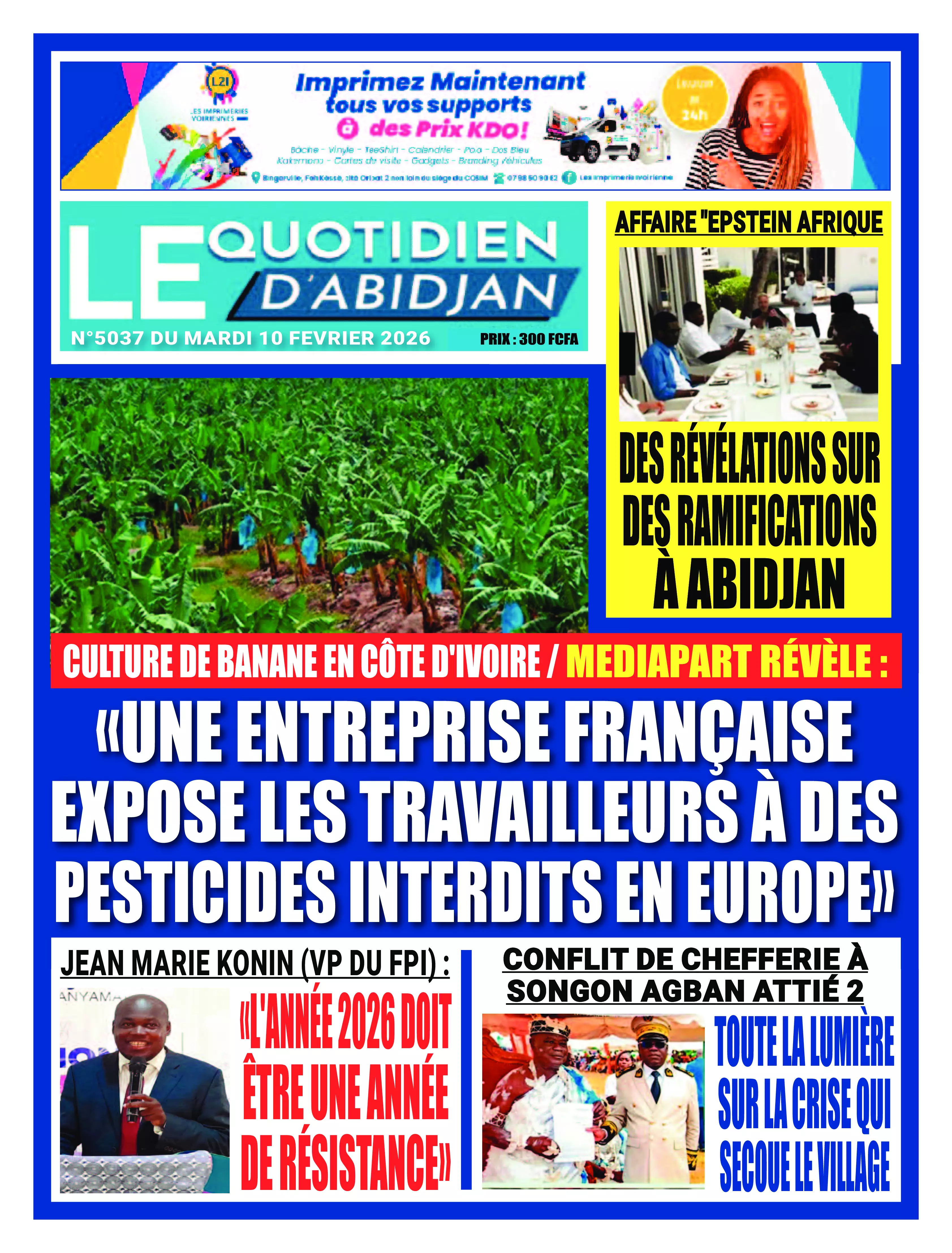 LE QUOTIDIEN DABIDJAN N° 5037