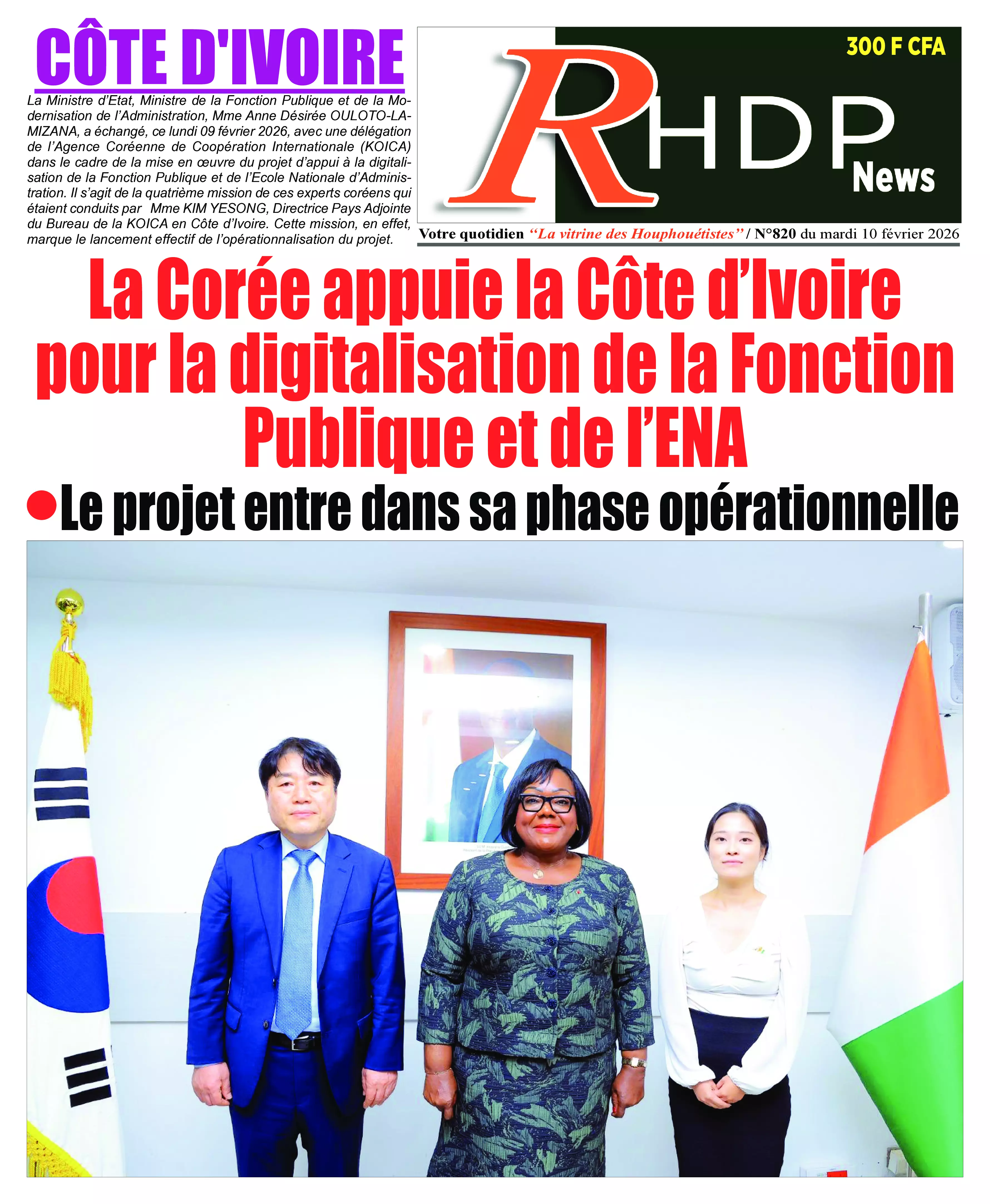 RHDPNEWS N° 820