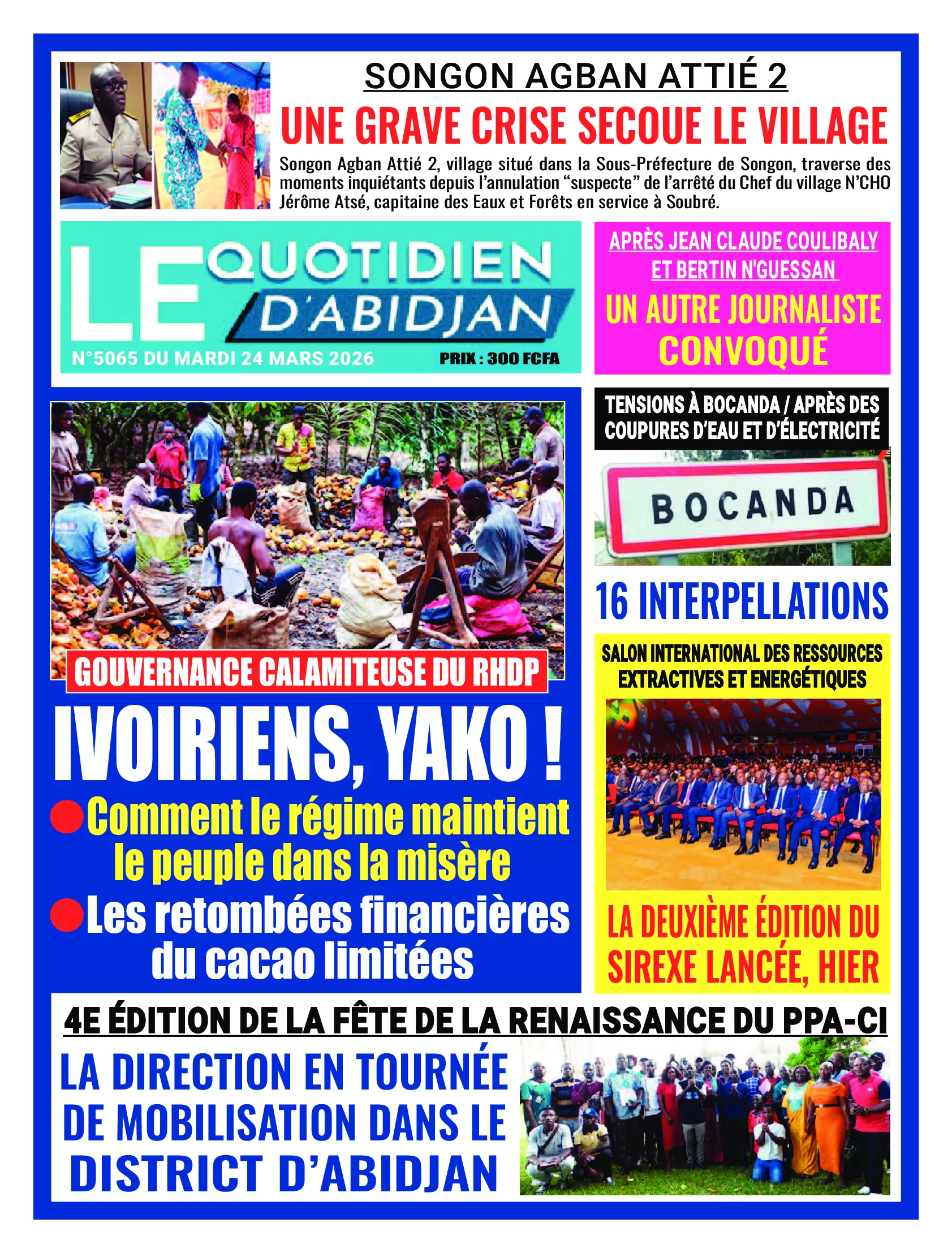 LE QUOTIDIEN DABIDJAN N° 5065